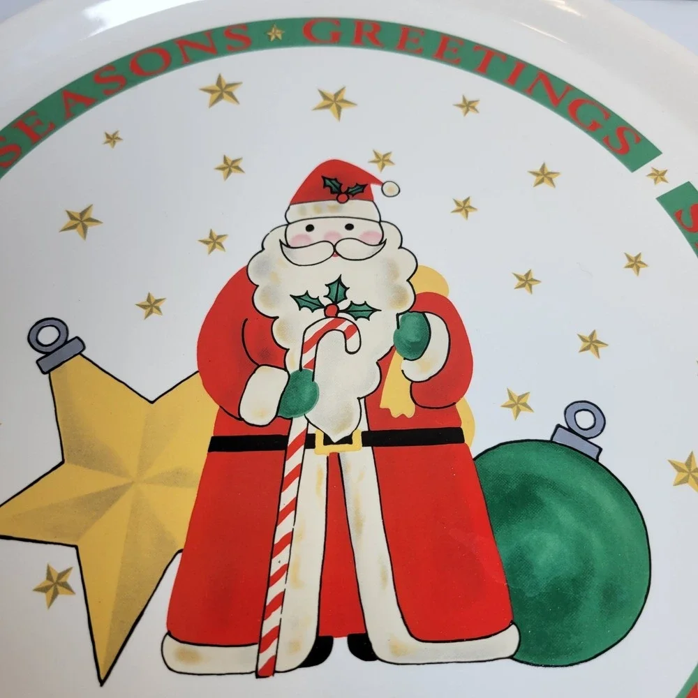 VTG 1994 Limited‎ Edition Japan Santa Seasons Greetings Stoneware Christmas Tray